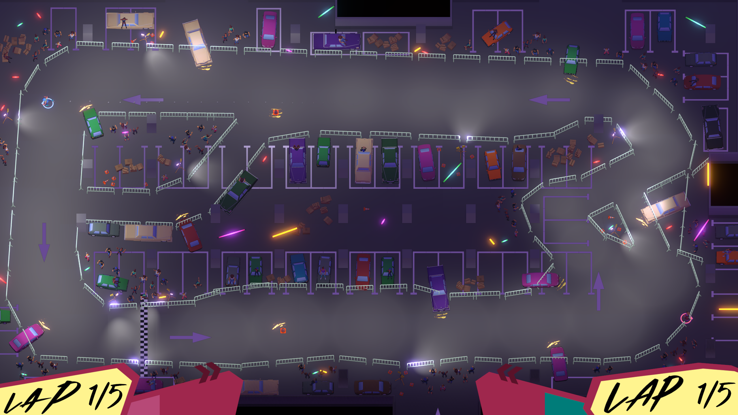 L'écran du jeu vu du dessus